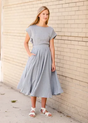 Denim Blue High Waisted Skirt - FINAL SALE