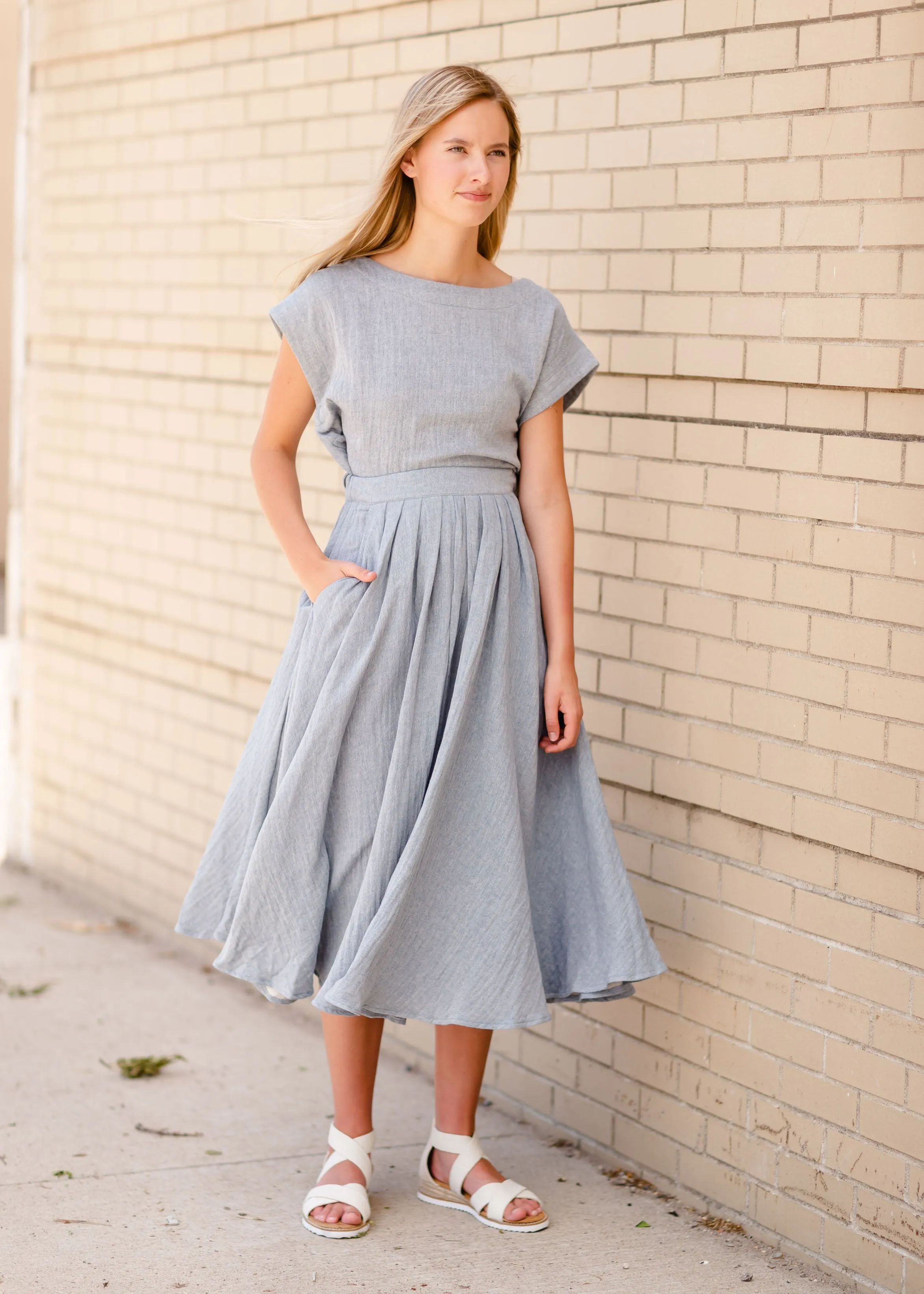 Denim Blue High Waisted Skirt - FINAL SALE