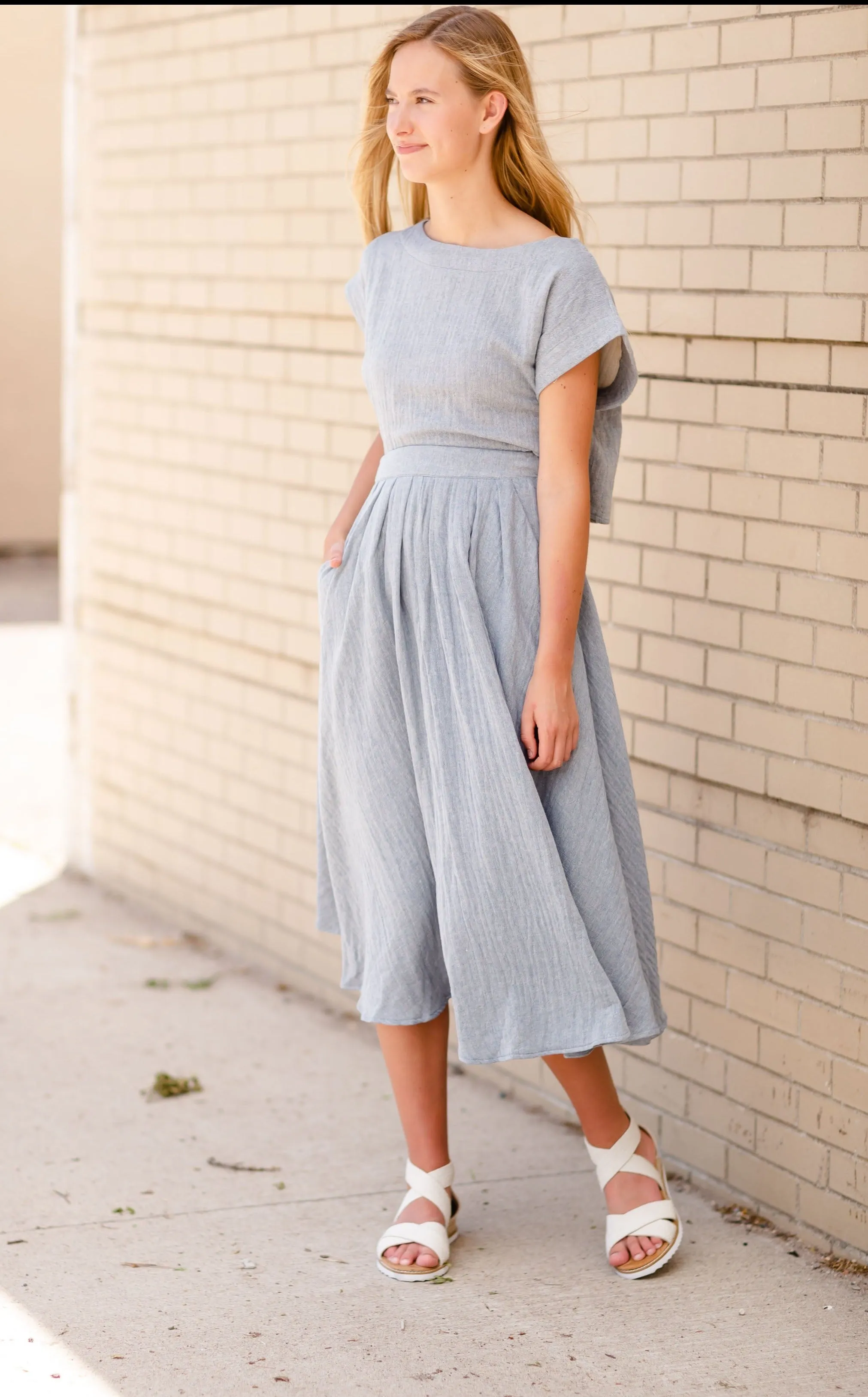 Denim Blue High Waisted Skirt - FINAL SALE