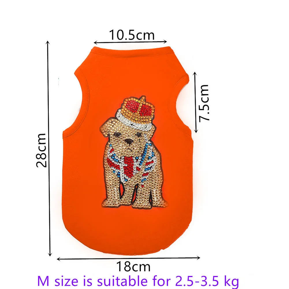 DIY Pet Clothes Diamond Painting Sleeveless T-Shirts Pullover Coat for Dogs