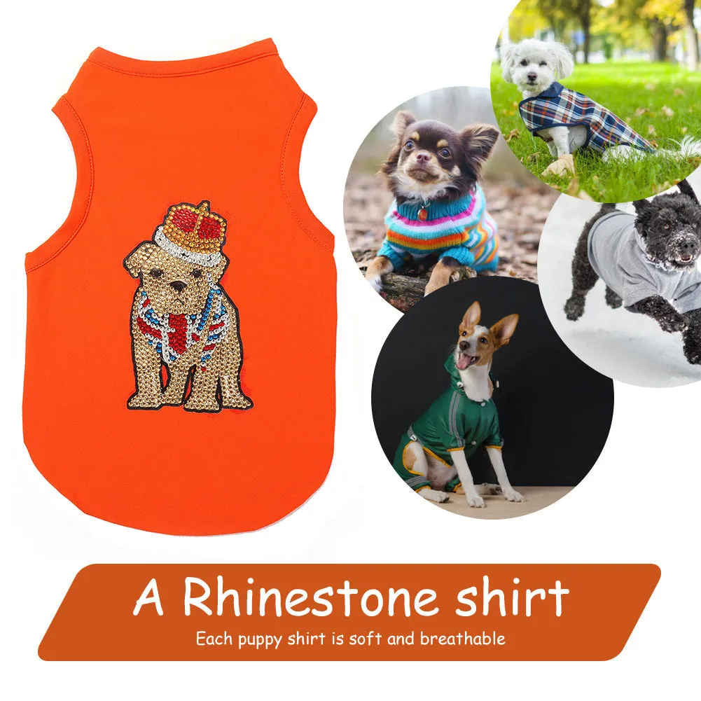 DIY Pet Clothes Diamond Painting Sleeveless T-Shirts Pullover Coat for Dogs