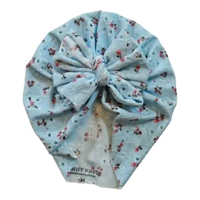 Enzlee | Sky Blue Floral | Eyelet Headwrap