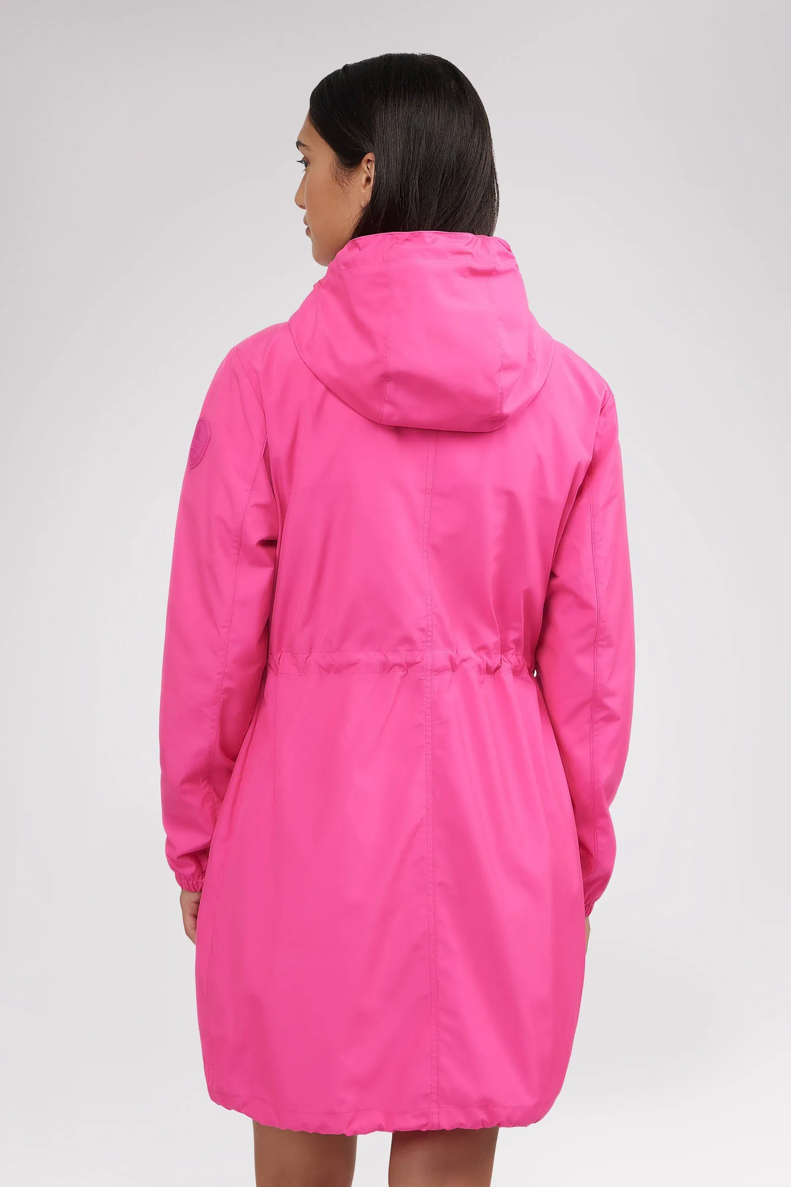 Esen Women's Long Packable Raincoat w/ Removable Hood