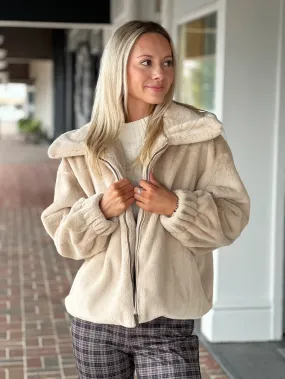 Faux Fur Cream Jacket