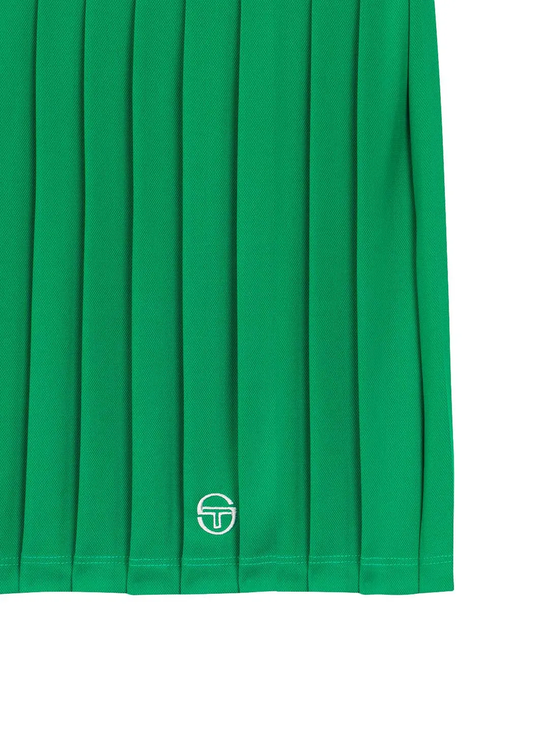 Flag Waistband Pleated Skirt- Green