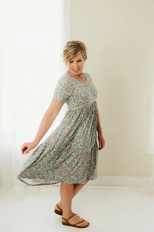 Flower Babydoll Midi