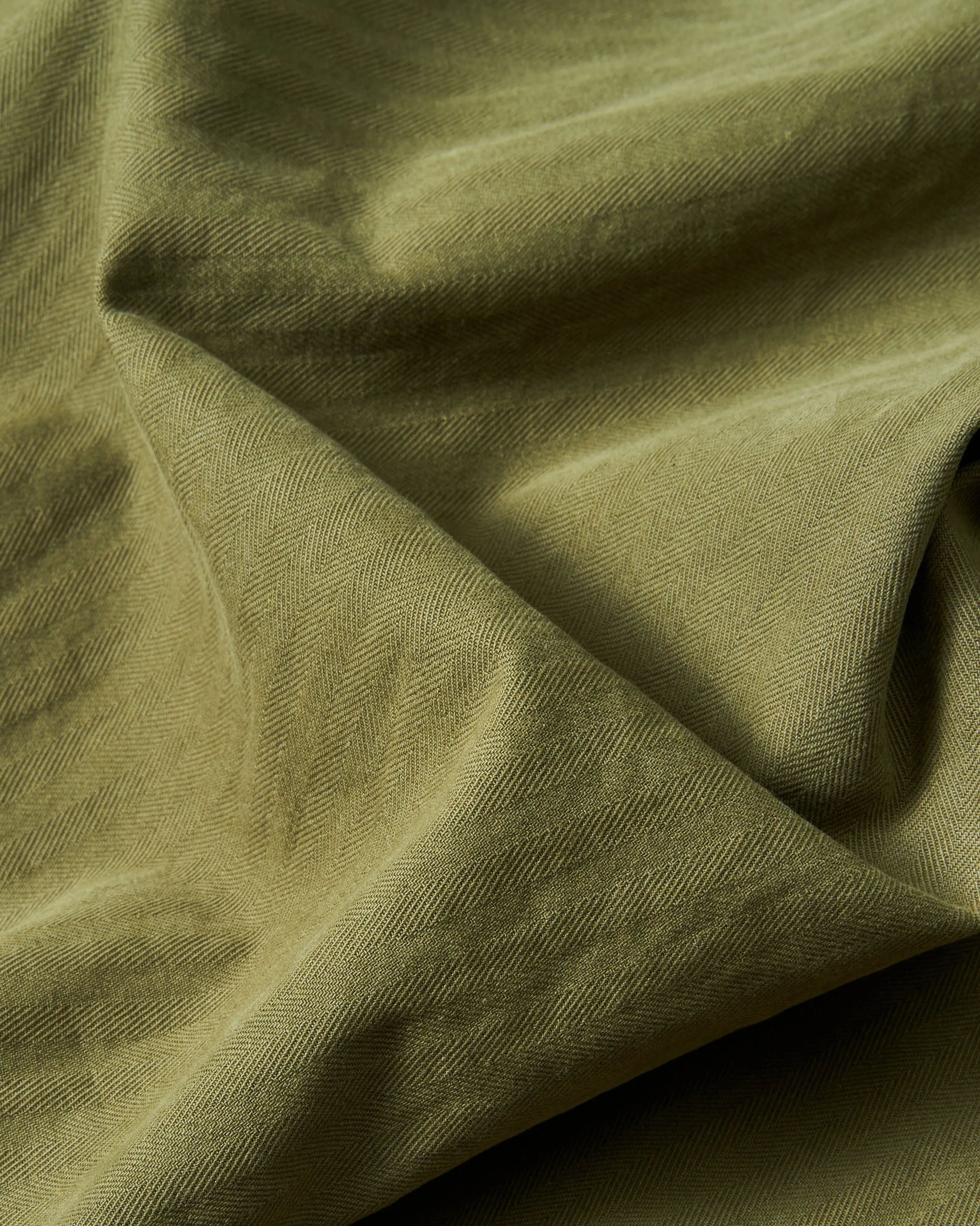 French Workman’s Jacket in Olive Herringbone