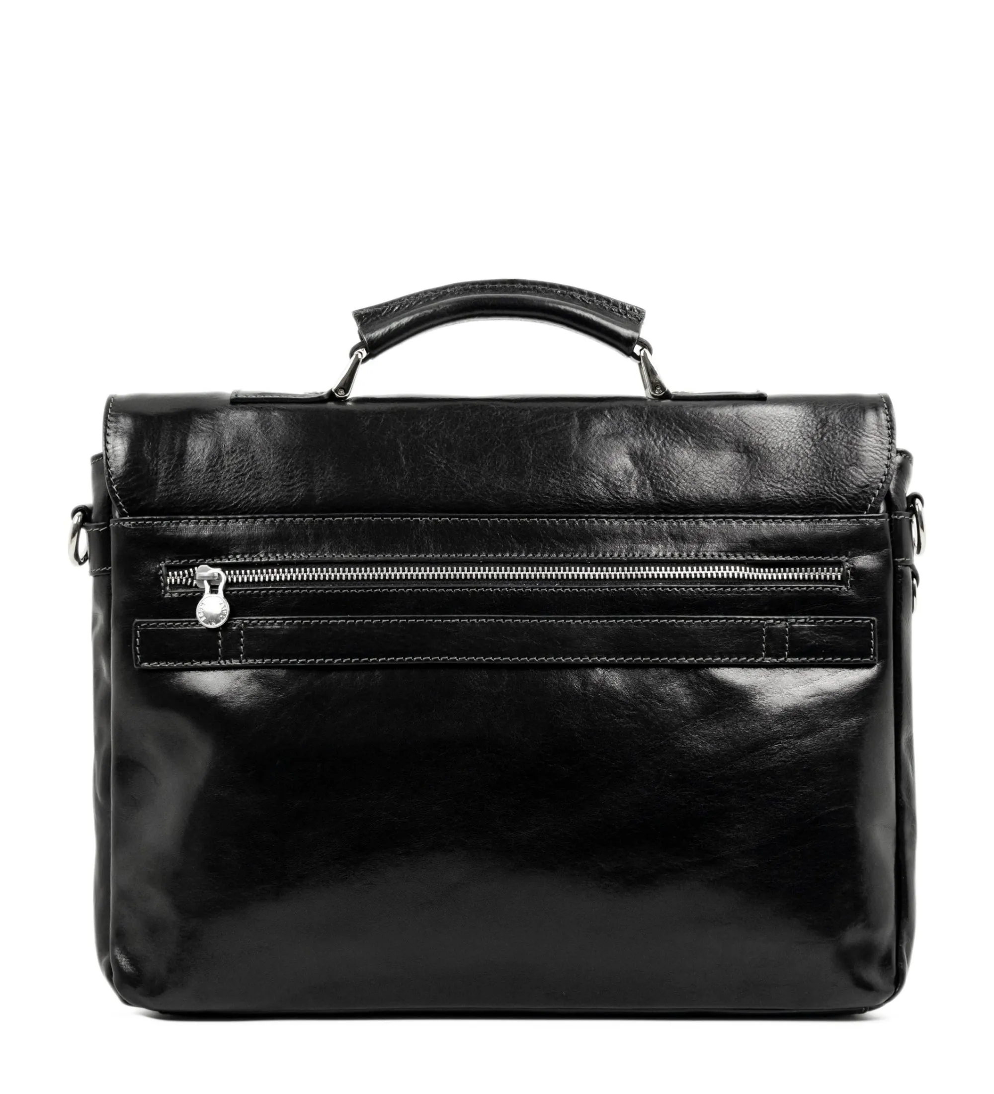 Full Grain Italian Leather Briefcase Laptop Bag  - In Cold Blood