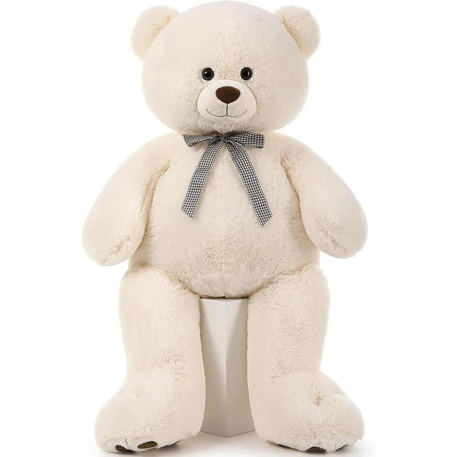 Giant Teddy Bear Plush Toy, Pink/Light Brown/White, 43/55 Inches