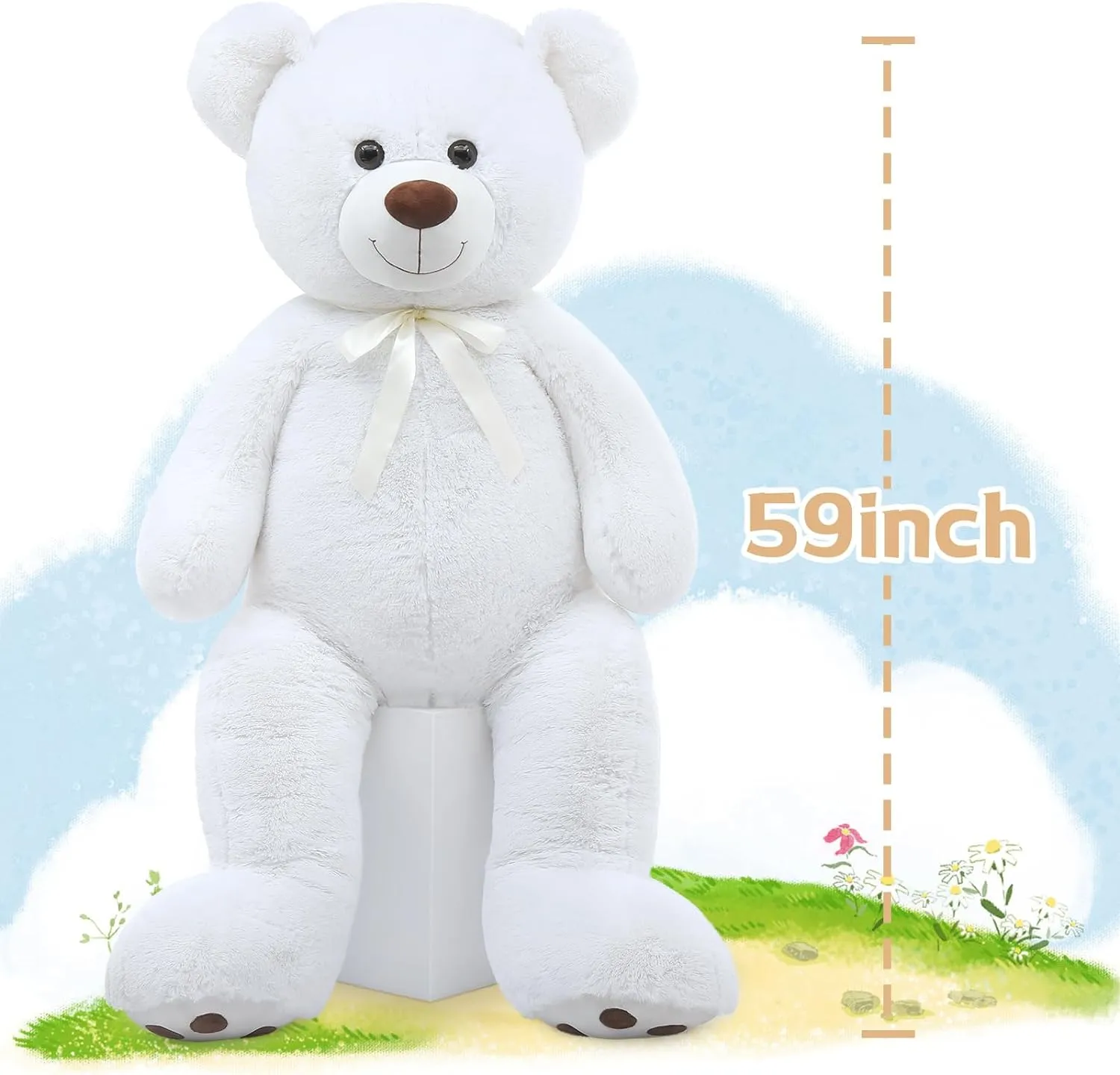 Giant Teddy Bear Stuffed Toy, Multicolor, 59 Inches