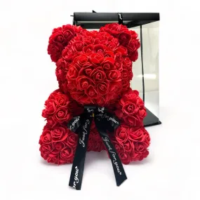 Gorgeous Red Rose Teddy Bear with LED Light and Gift Box - 40cm