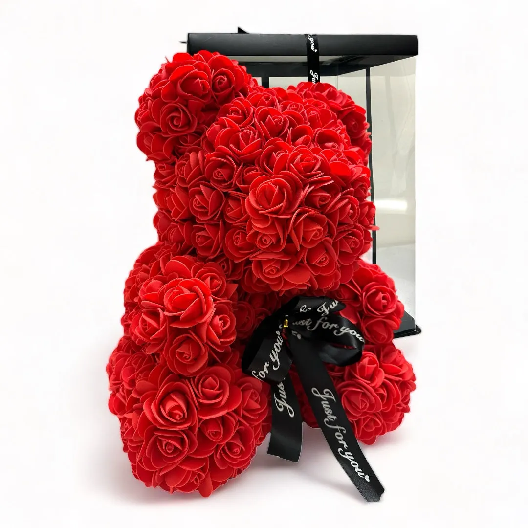 Gorgeous Red Rose Teddy Bear with LED Light and Gift Box - 40cm