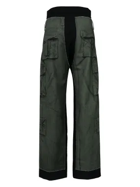 Green Cargo Pants With Printed Wrap