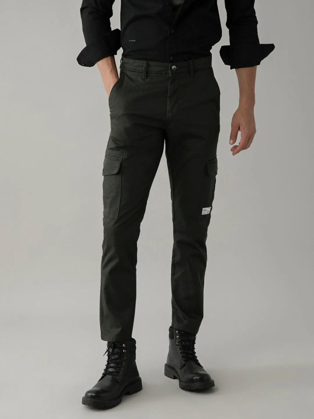 Green Cotton Cargo Pants