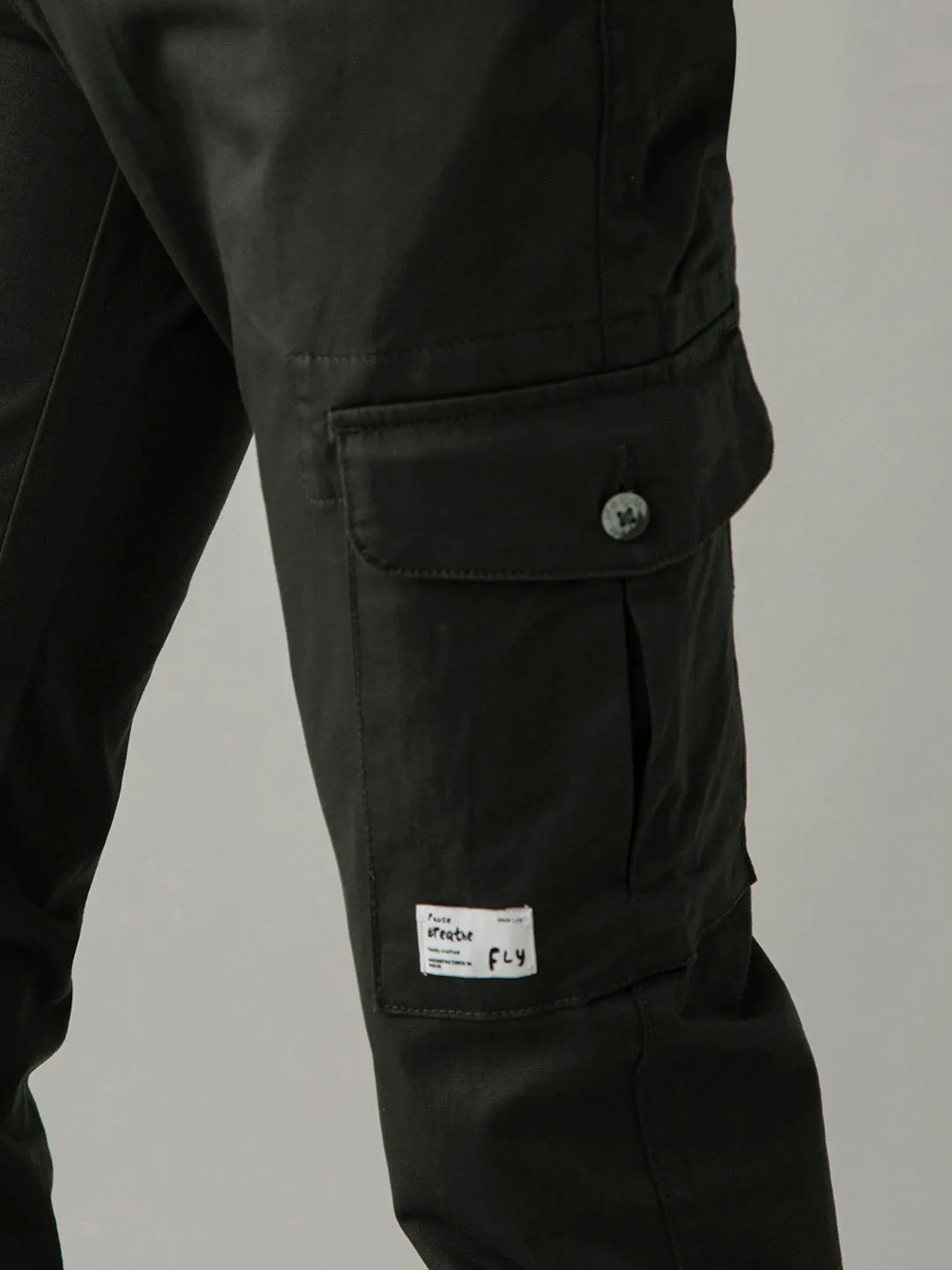 Green Cotton Cargo Pants