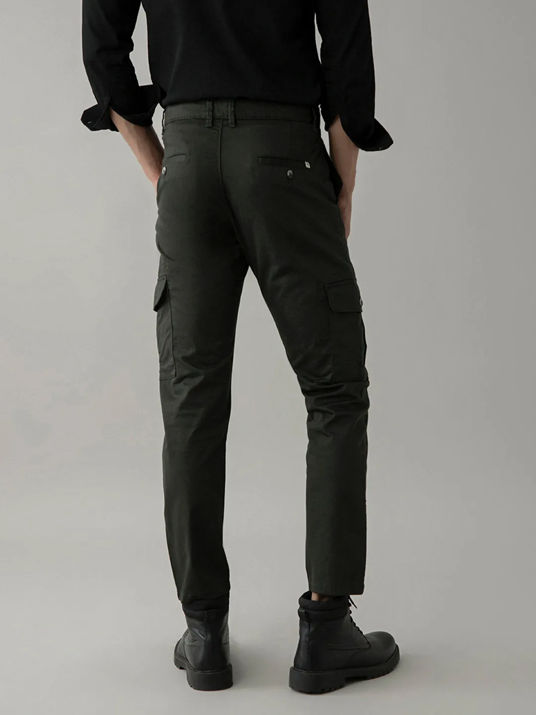 Green Cotton Cargo Pants