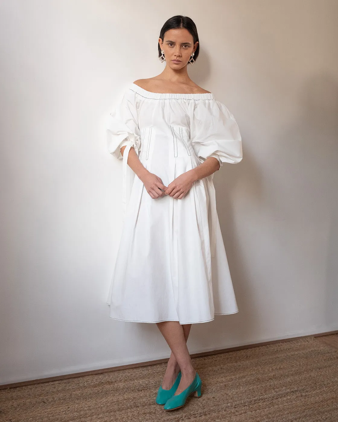 Greta Dress Organic Cotton Off-White