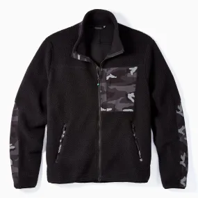 High Pile Sherpa Jacket in Black Camo