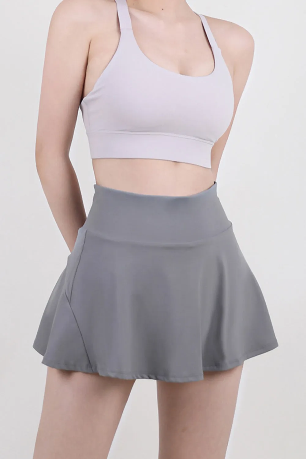 High Waist Pleated Active Skirt