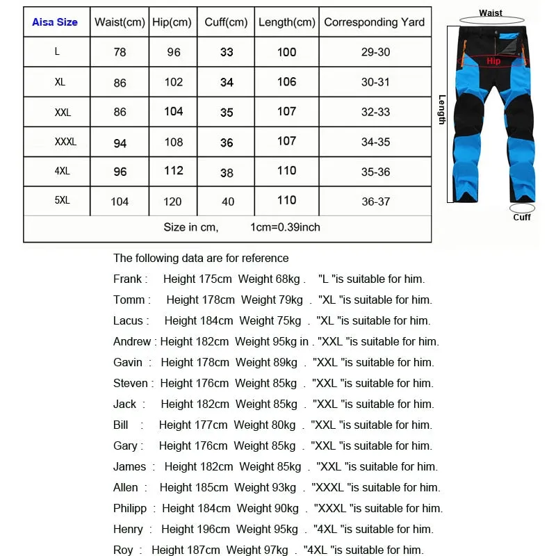 Hiking Pants Wear-resistant and Water Splash Prevention Quick Dry UV Proof Elastic hiking trausers