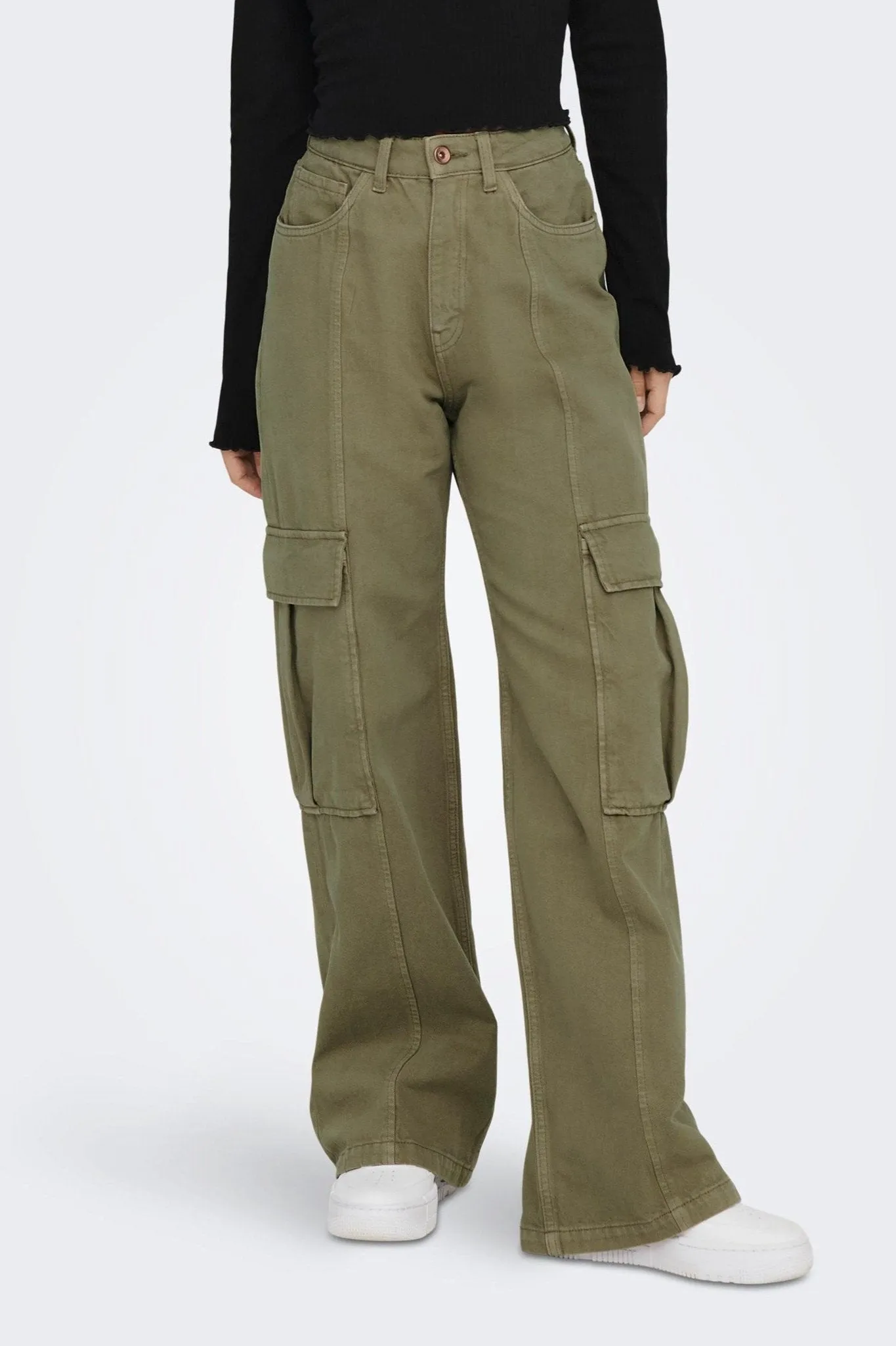 Hope High Waist Cargo Pants - Aloe