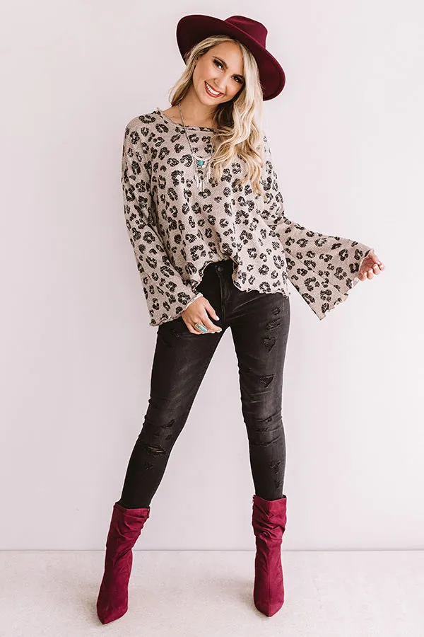 Iced Mocha Moment Leopard Shift Top In Taupe