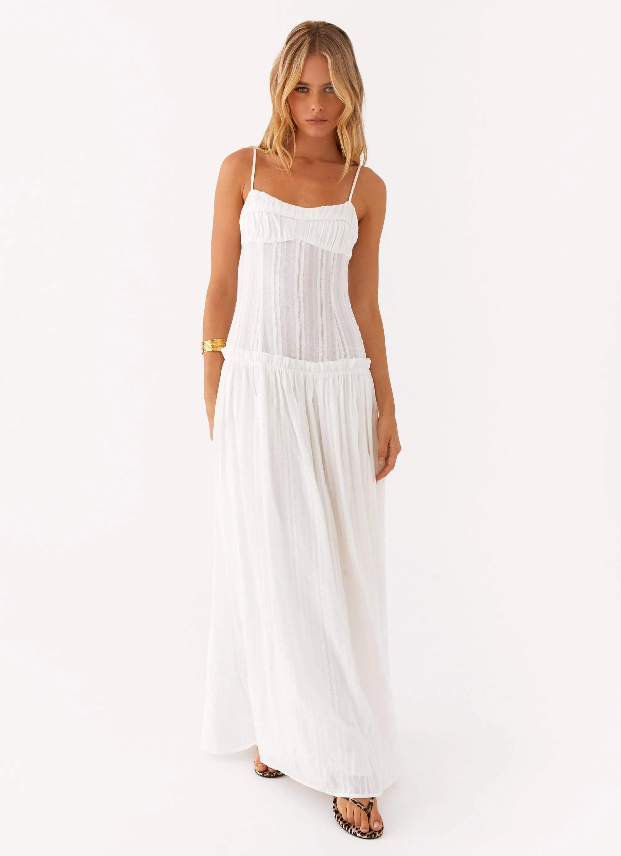 Jacinda Drop Waist Maxi Dress - Ivory