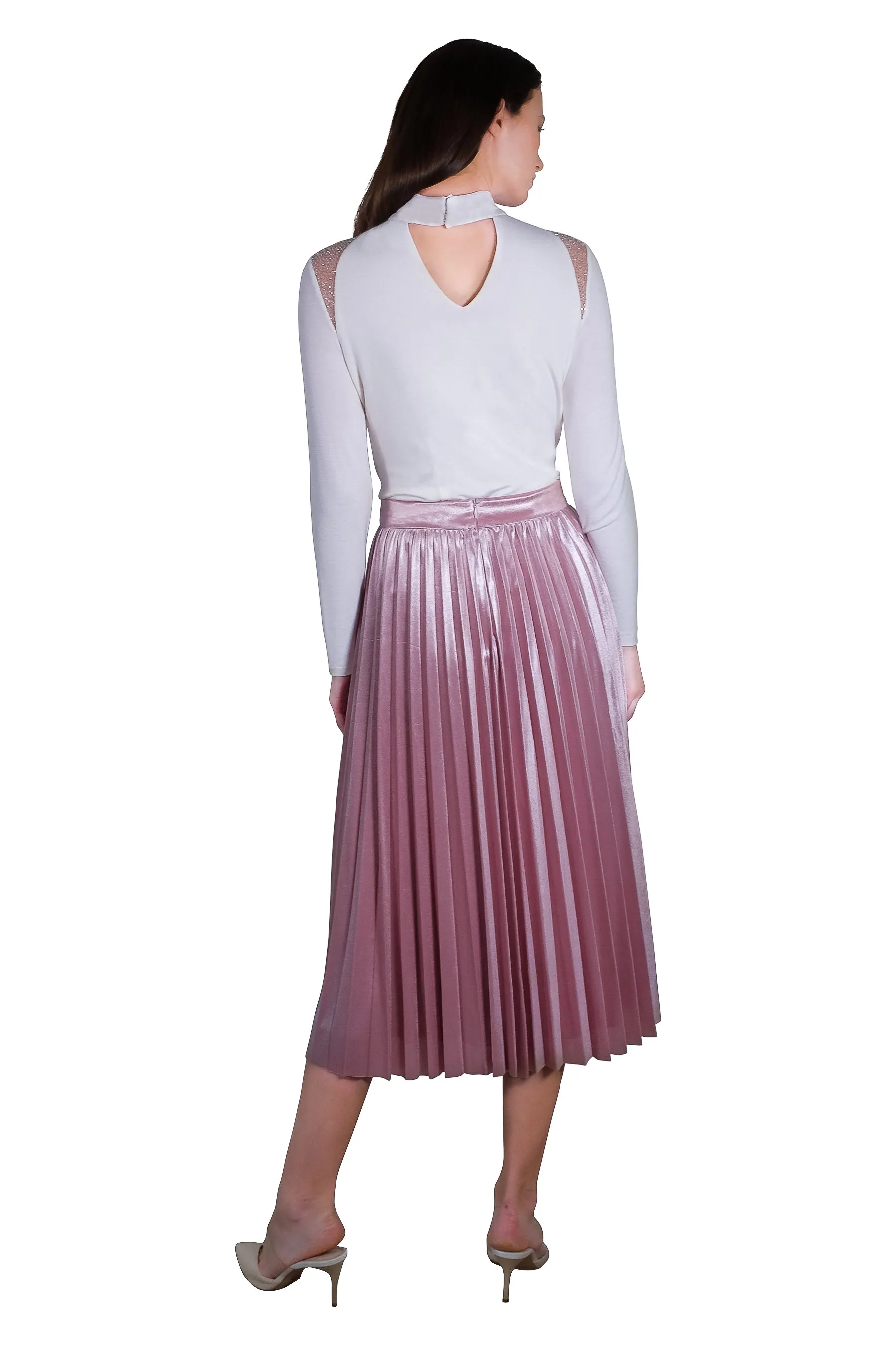 Jayden Pleated Velvet Skirt