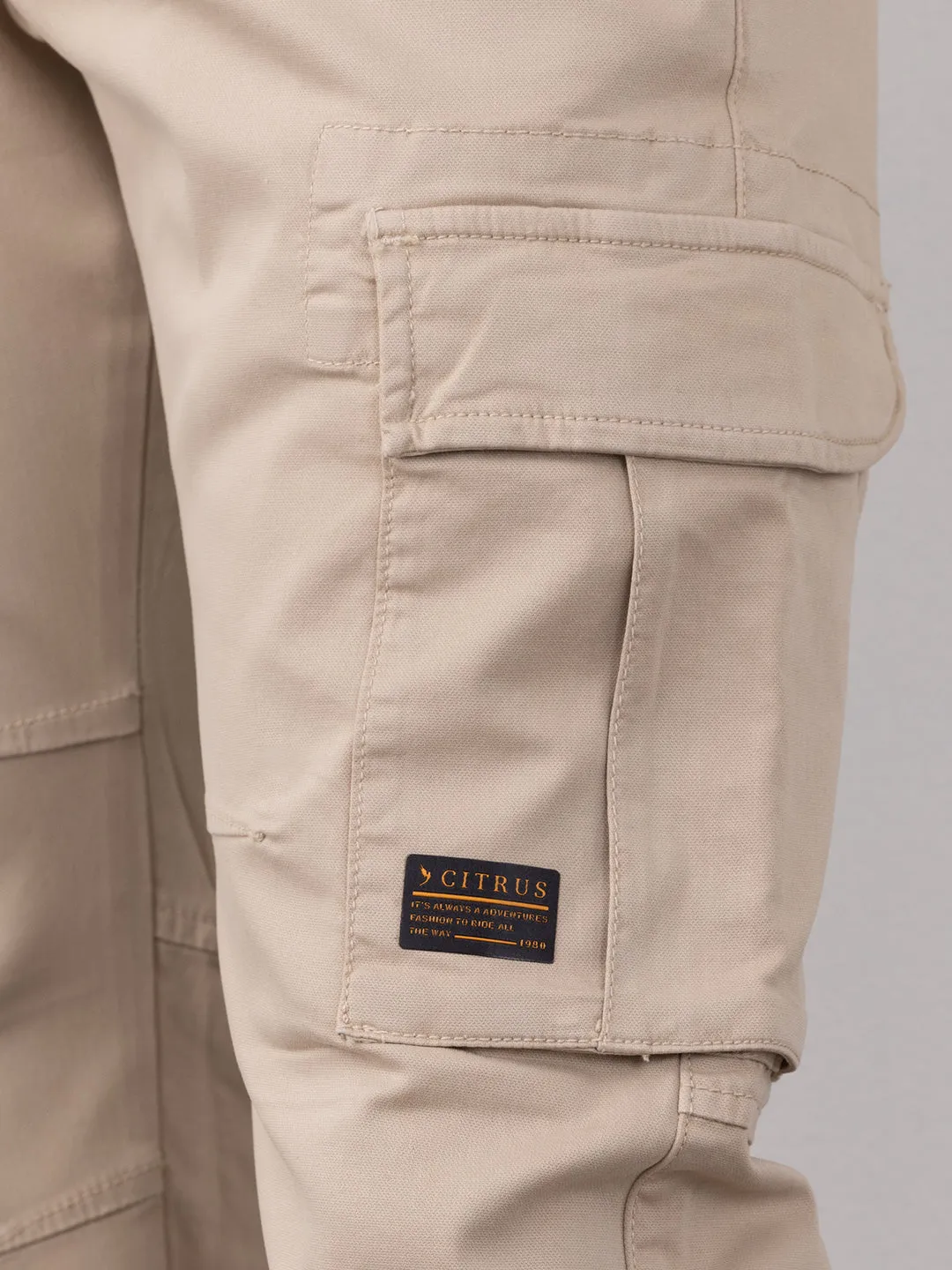 Khaki Plain Cargo Pants