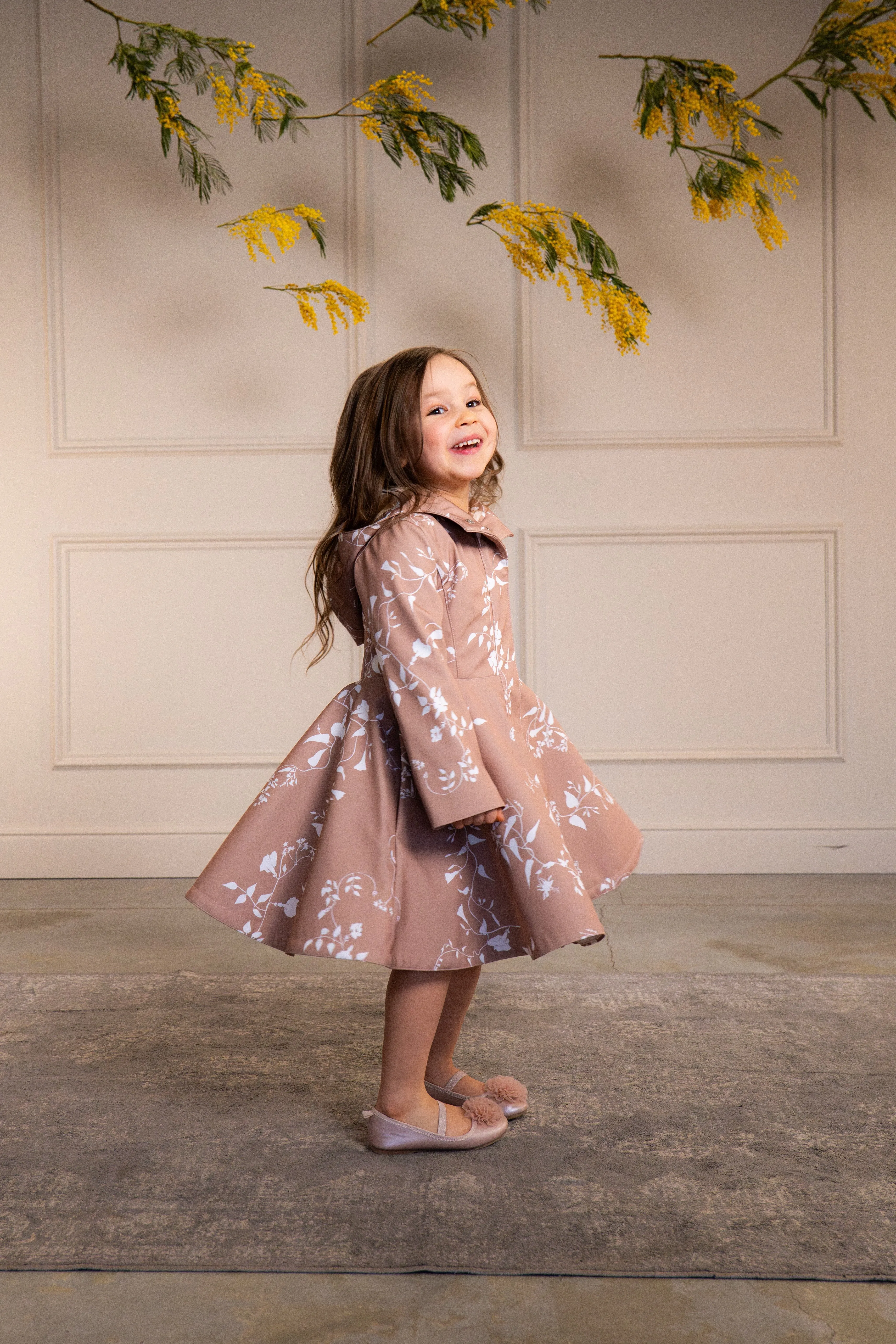 Kids' Rose Blush Raincoat Pink and Beige