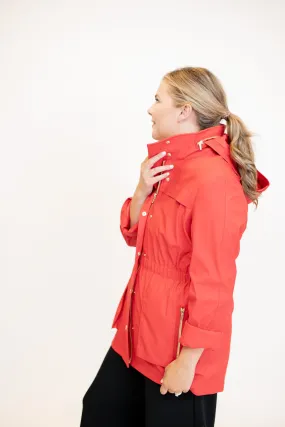 Knit Rain Jacket- Berry Red