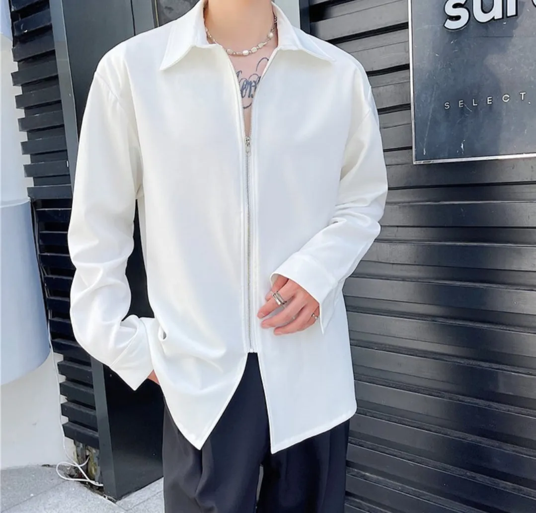 Korean Style Oversize Zip Collar Jacket