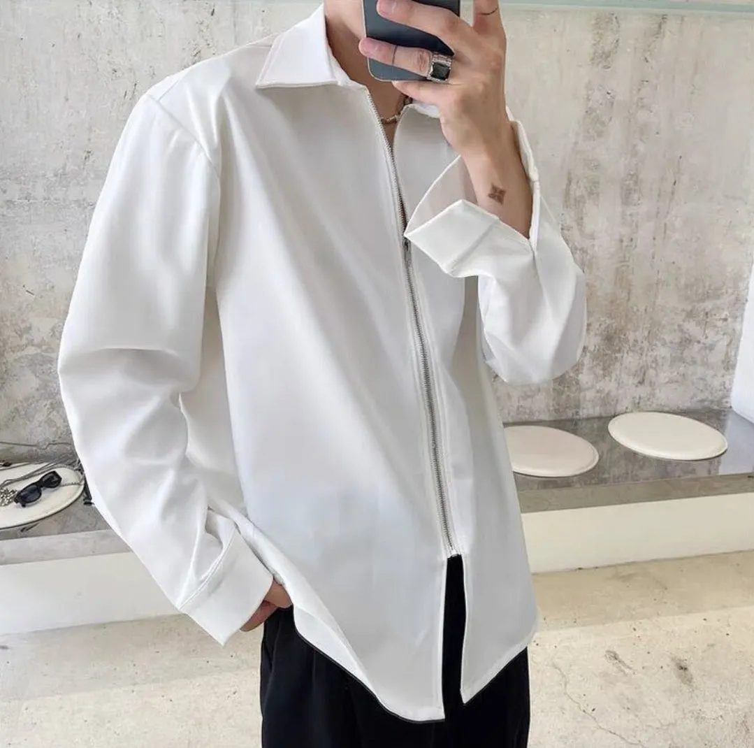 Korean Style Oversize Zip Collar Jacket