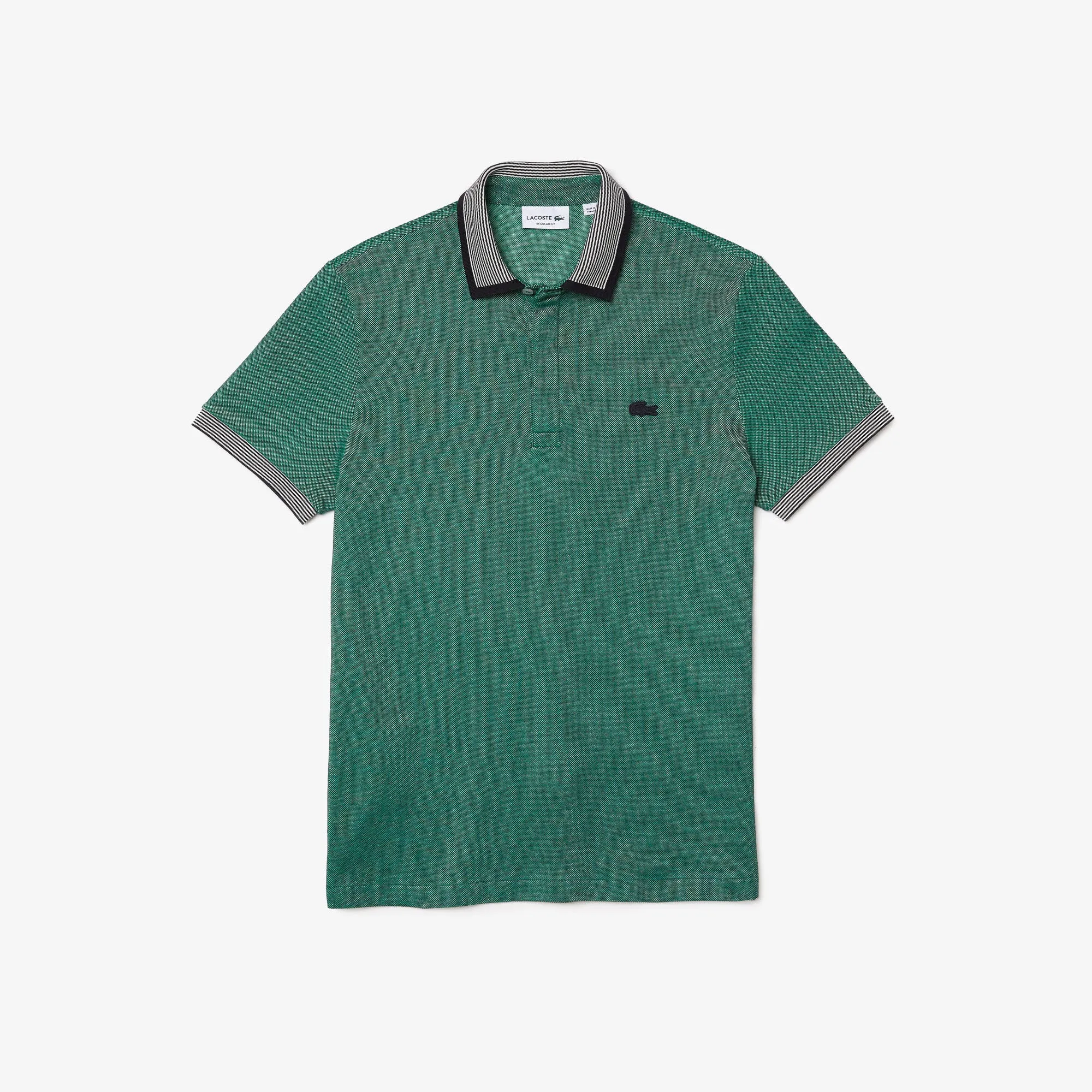 Lacoste Men's Regular Fit Striped Finishes Cotton Polo Green/Tarragon Flour PH1924 CJB