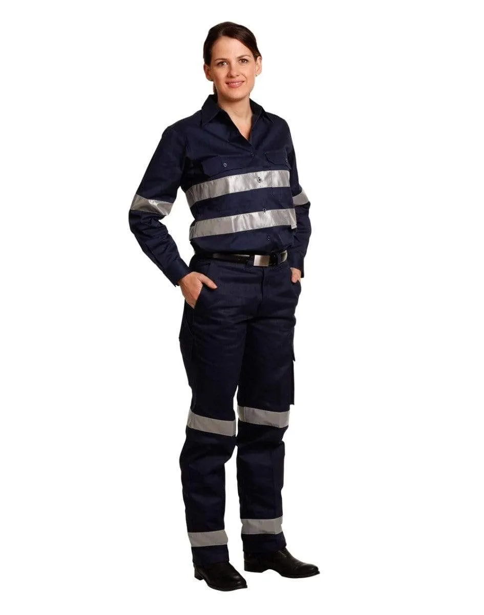 Ladies' Heavy Cotton Drill Cargo Pants With 3m Tapes WP15HV