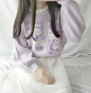 Lavender Kitten Crewneck