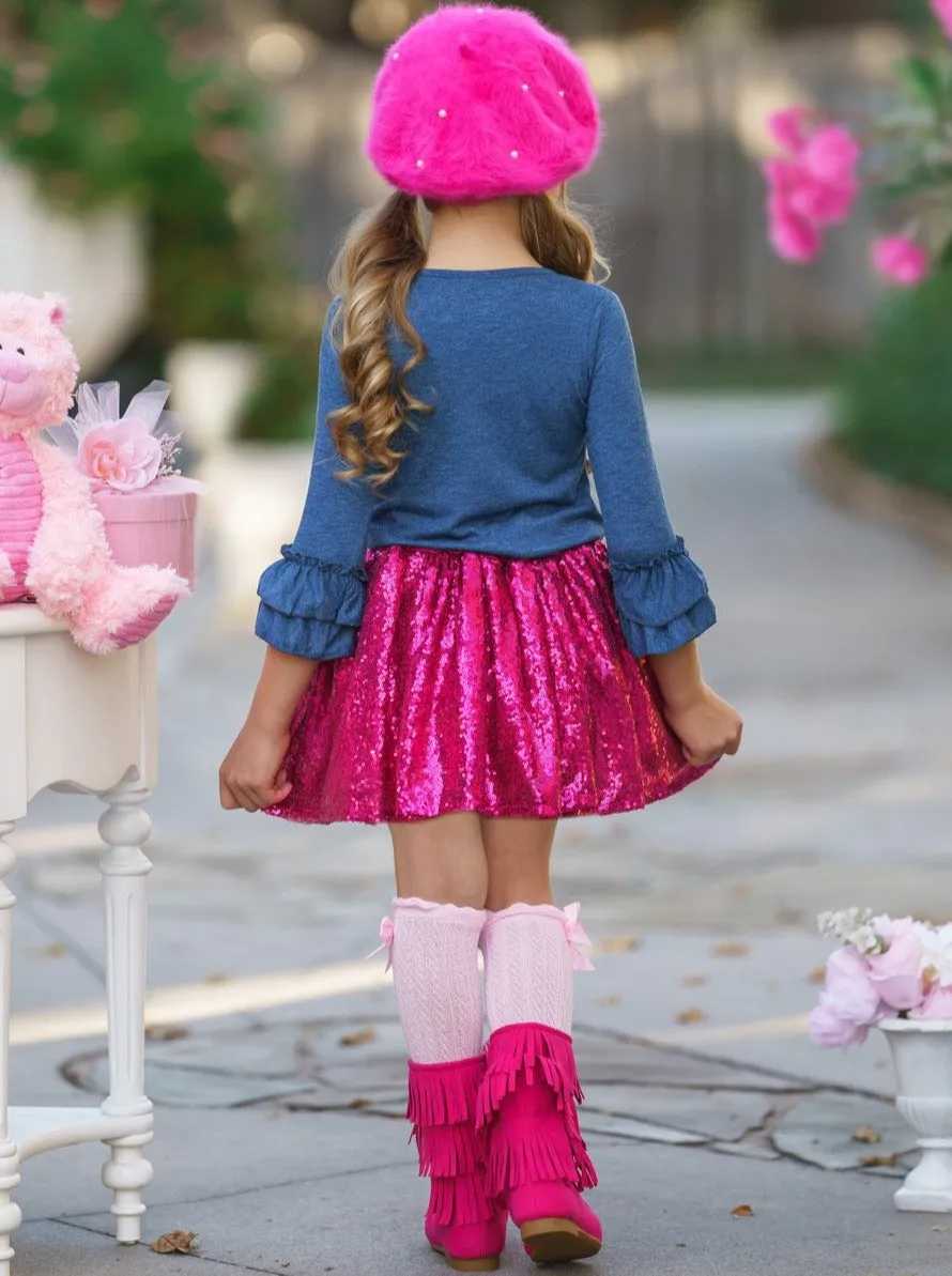 Little Miss XOXO Sparkle Skirt Set