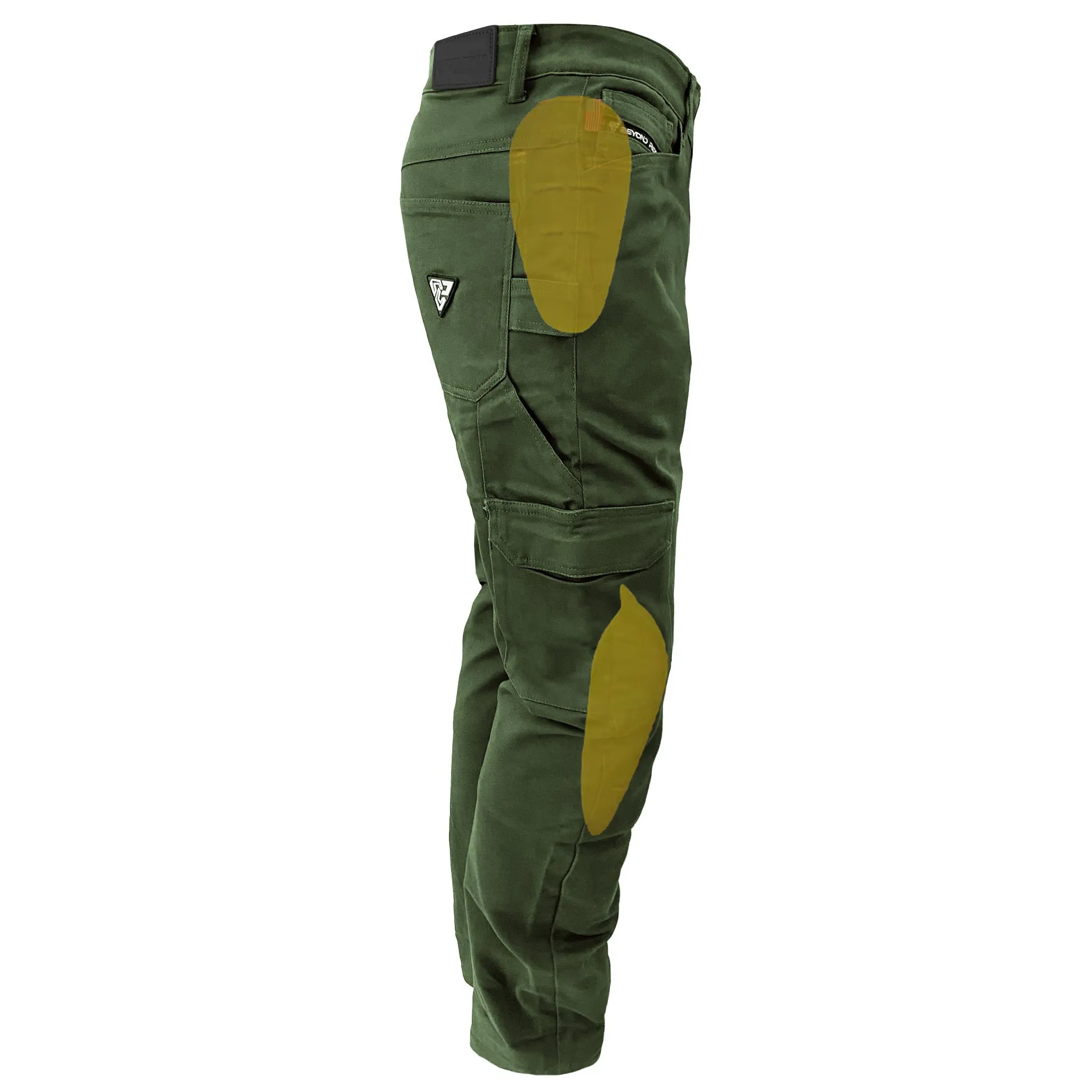 Loose Fit Cargo Pants - Army Green with Pads