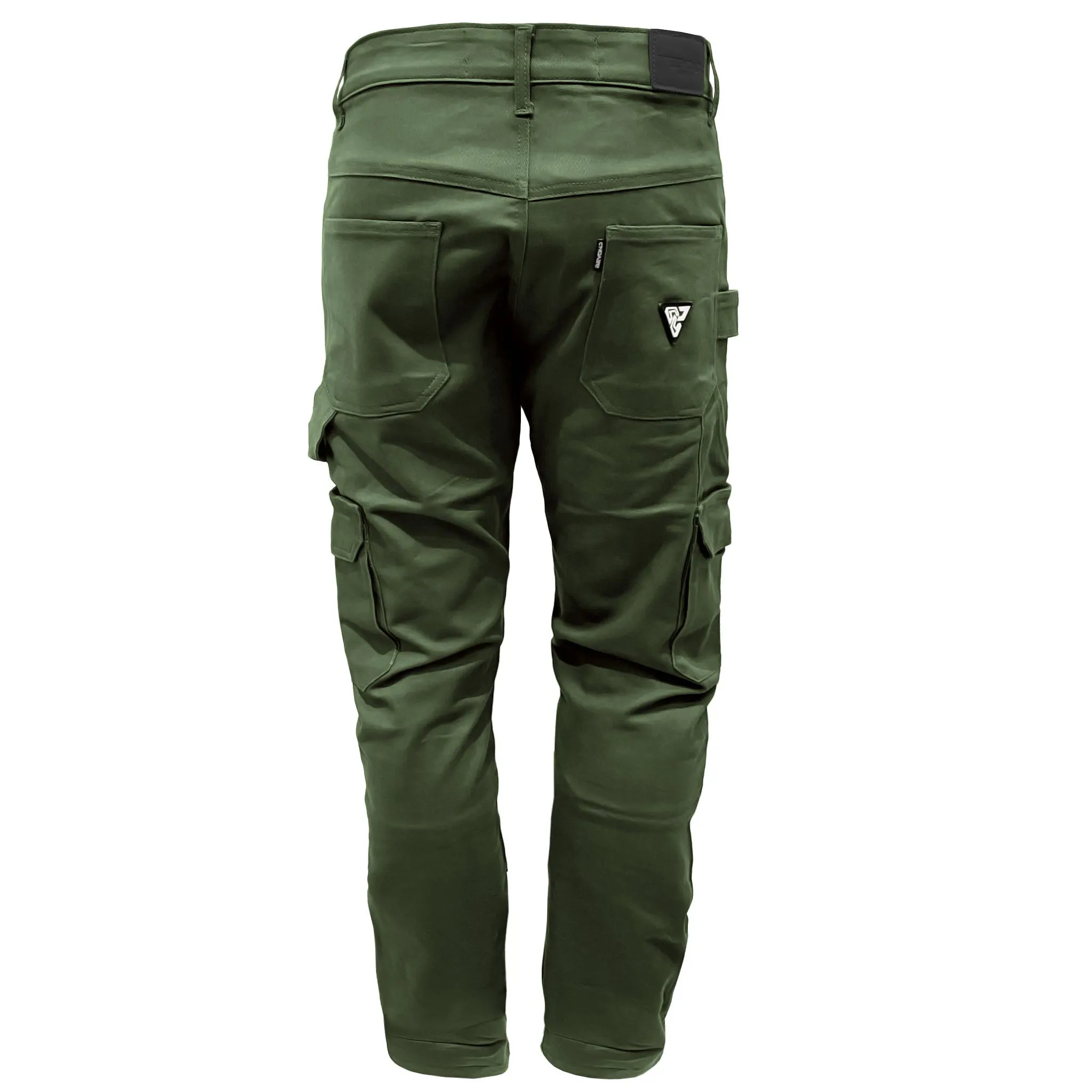 Loose Fit Cargo Pants - Army Green with Pads