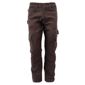 Loose Fit Cargo Pants - Dark Coffee with Pads