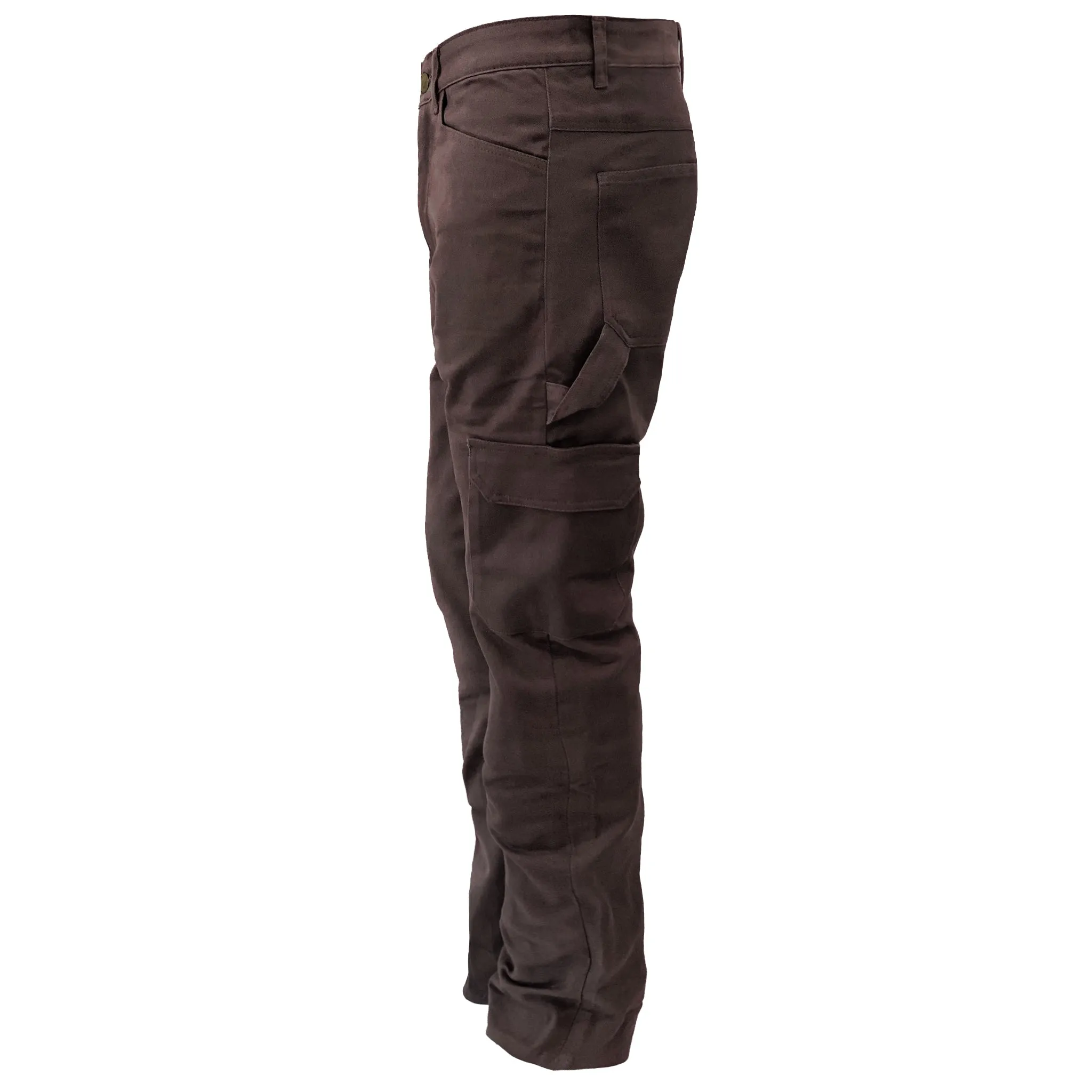 Loose Fit Cargo Pants - Dark Coffee with Pads