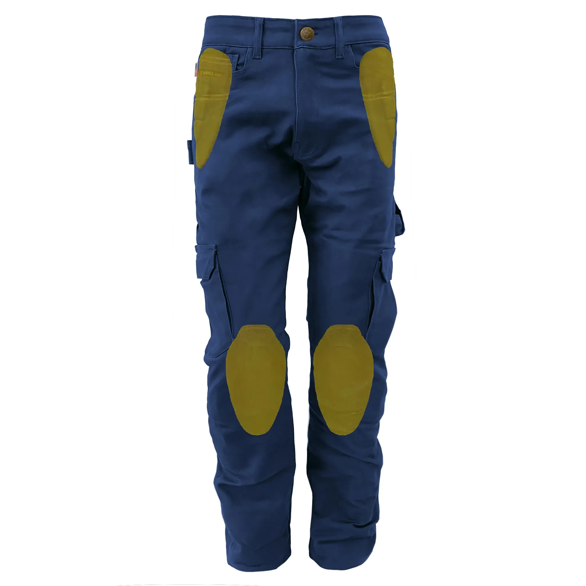 Loose Fit Cargo Pants - Navy Blue with Pads