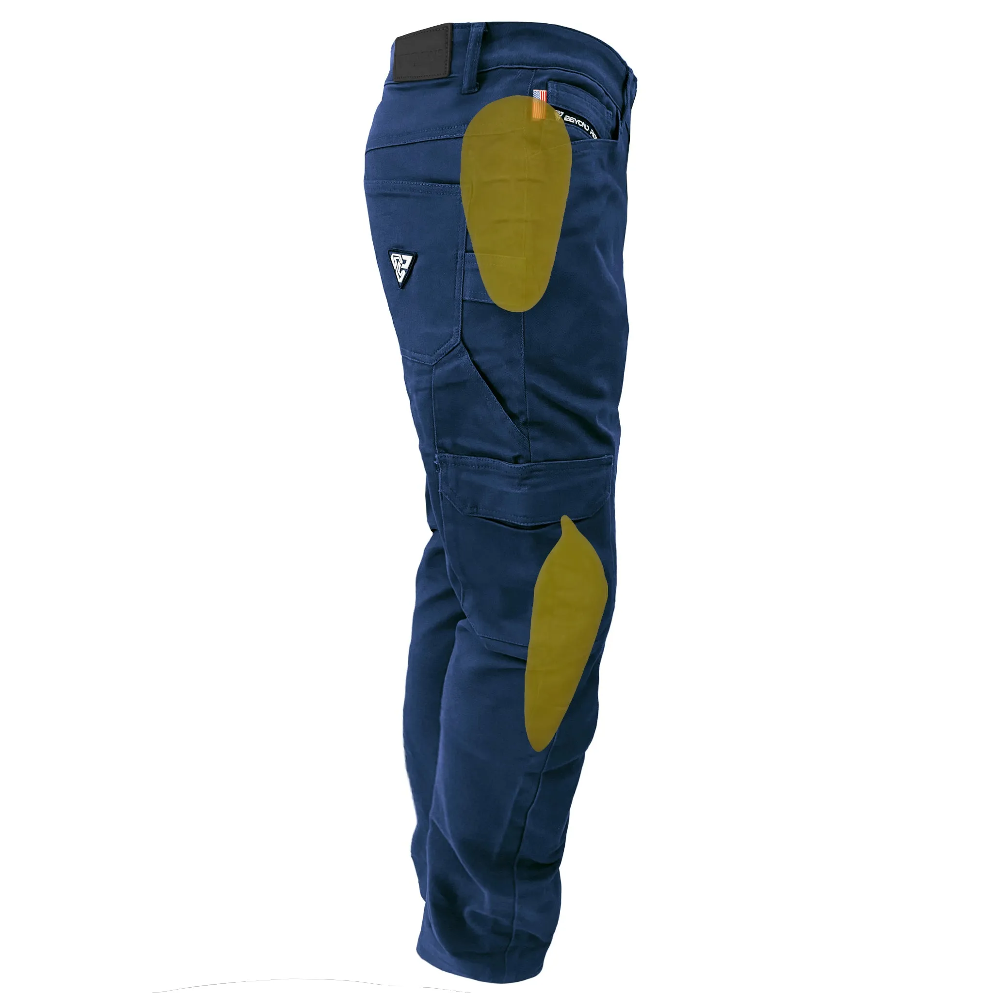 Loose Fit Cargo Pants - Navy Blue with Pads