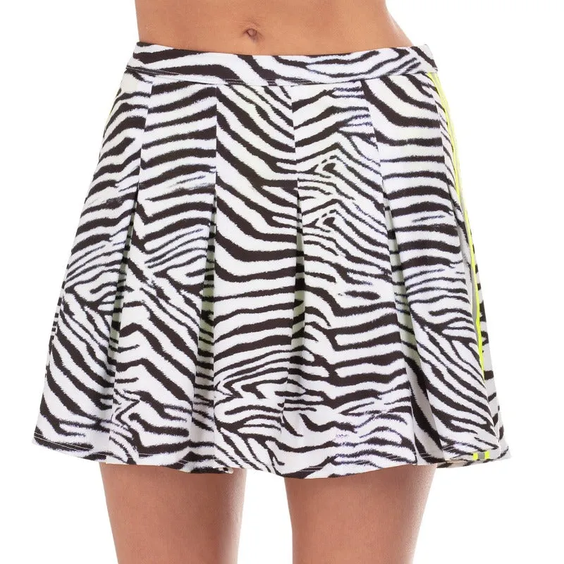 Lucky In Love Hi Waist Skort - Zebra