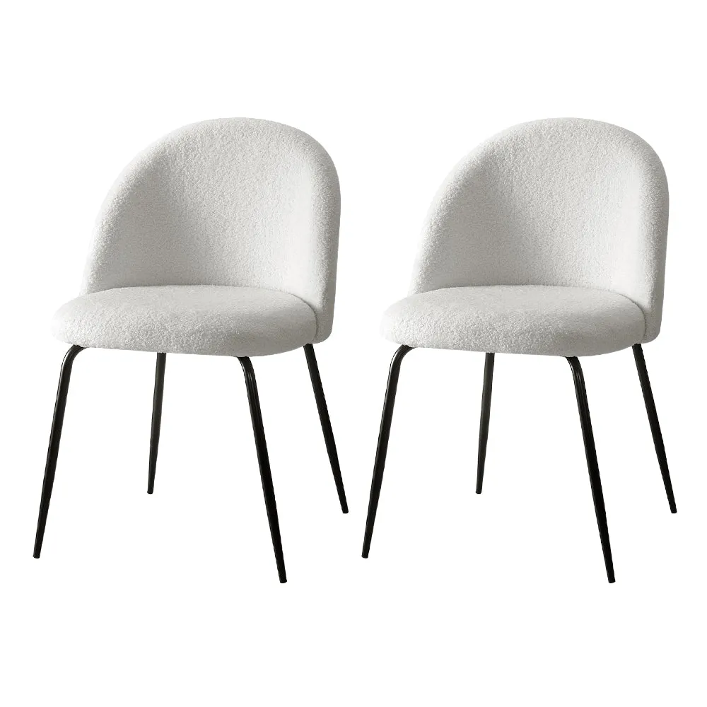 Luxurious Sherpa Boucle Dining Chairs Set of 2 - Artiss