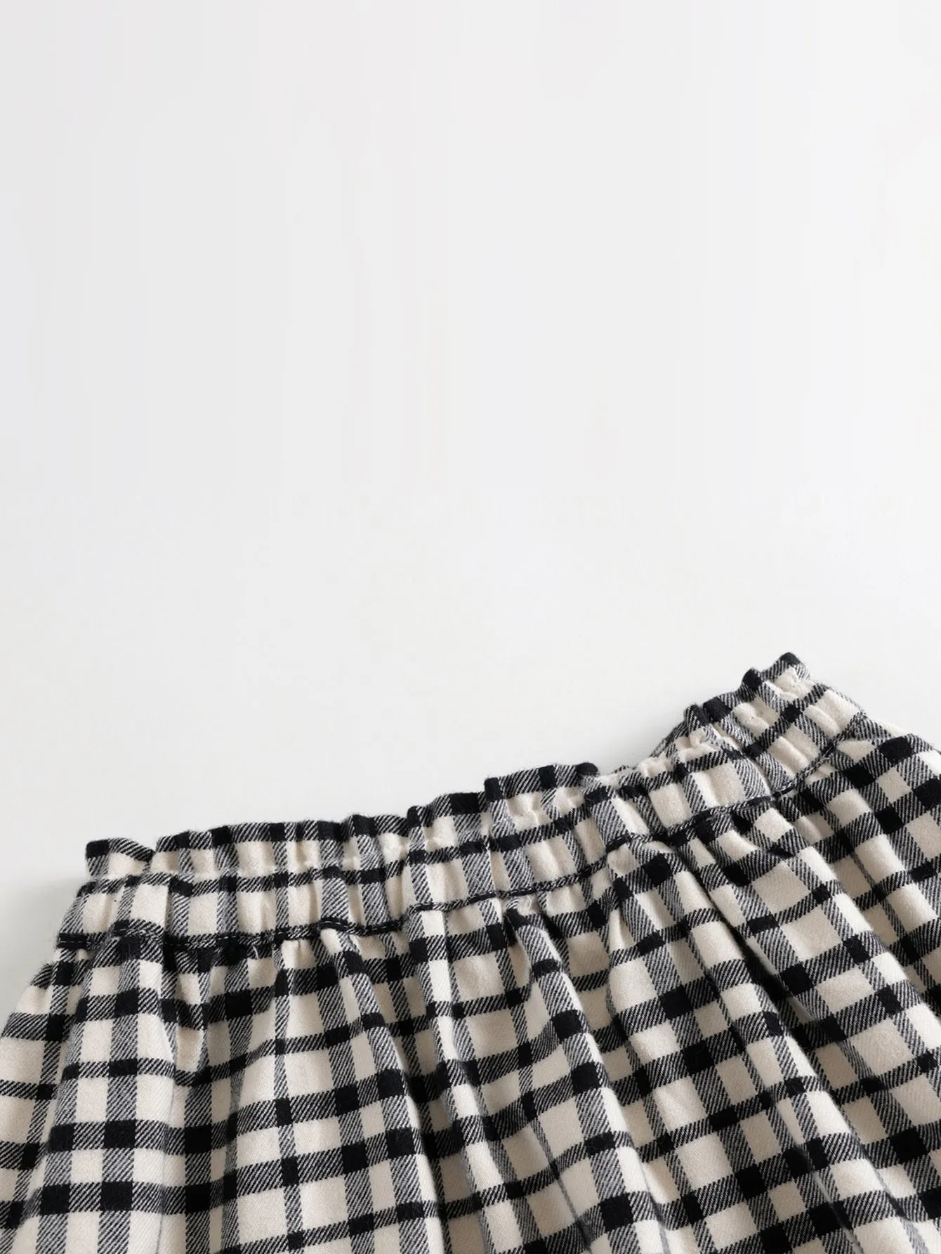 MARC & JANIE Girls Black White Plaid Pleated Skirt 231585