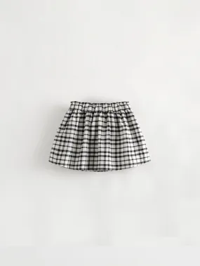 MARC & JANIE Girls Black White Plaid Pleated Skirt 231585