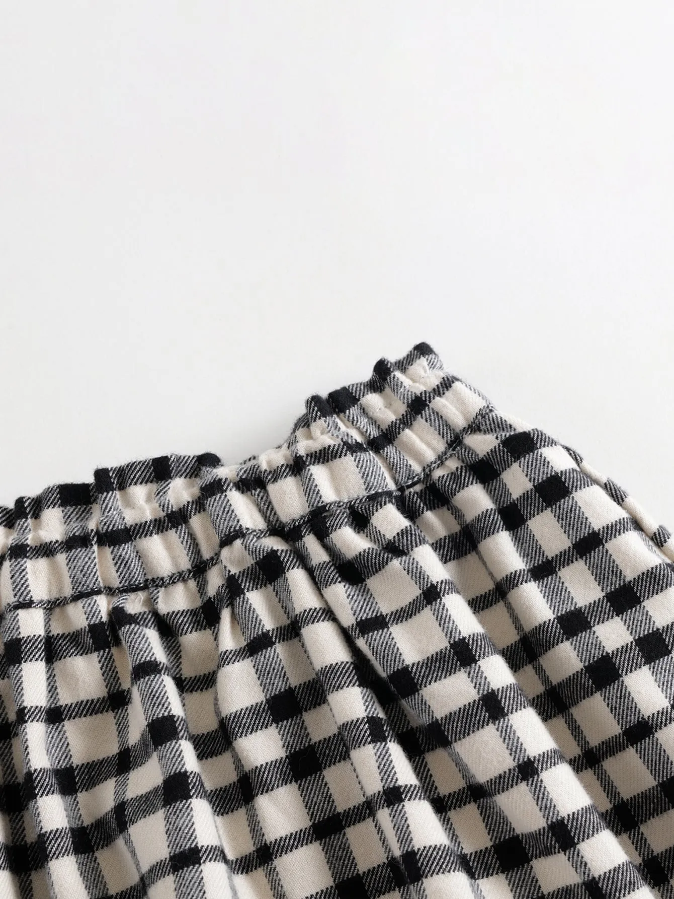 MARC & JANIE Girls Black White Plaid Pleated Skirt 231585