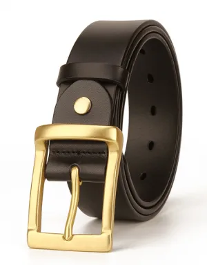 Matt Black Dressy Casual Leather Belt