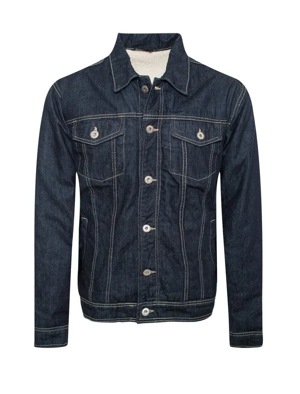 MEN'S DENIM JACKET SHERPA LINING.